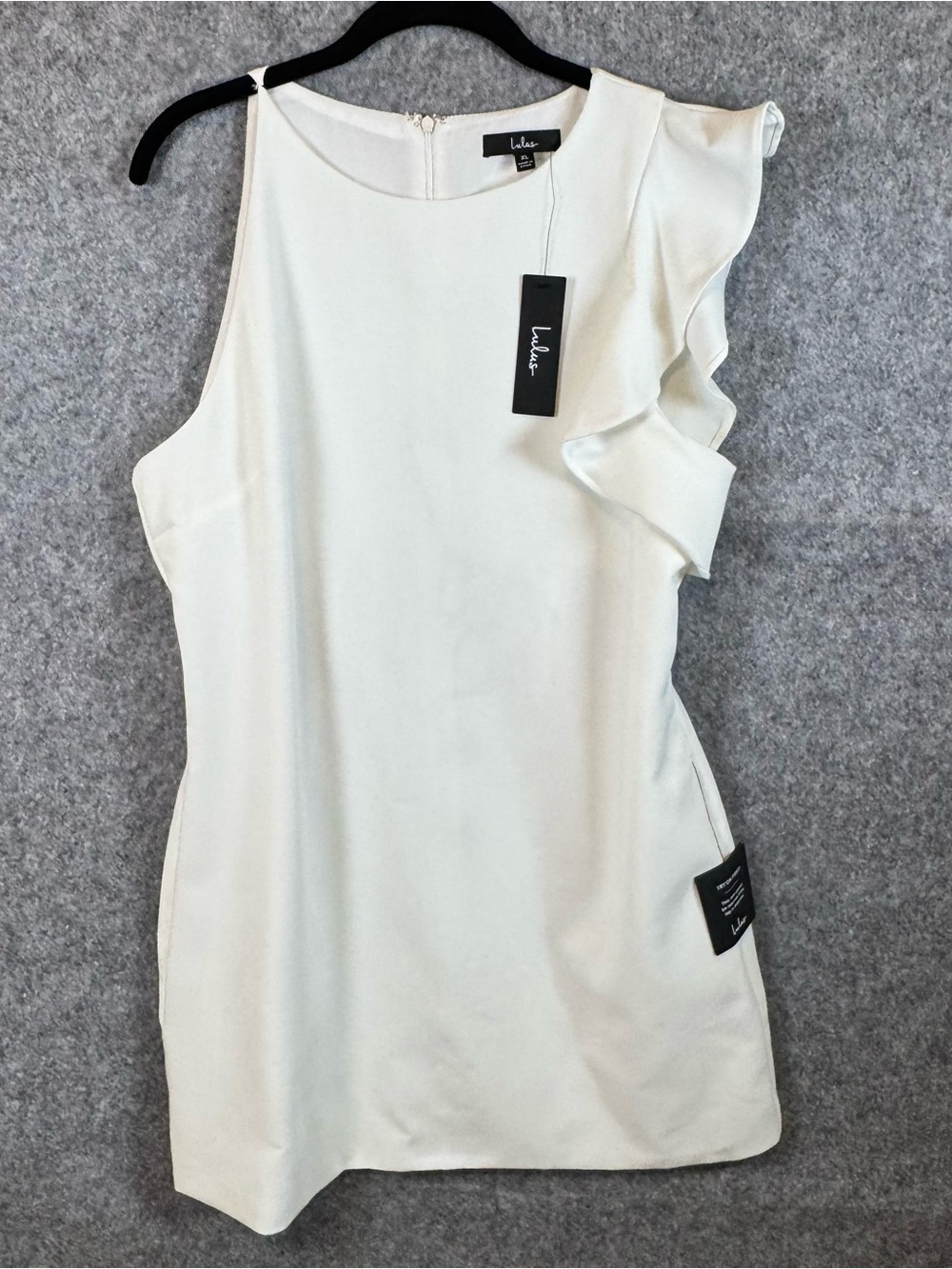 Lulus XL Ivory Ruffle One Shoulder Sheath Dress NWT Bridal Wedding Guest